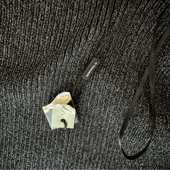 Tahari Women’s Black Metallic Open Front Long Sleeve Shawl Cardigan, Size M - Picture 7 of 11